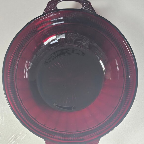 Anchor Hocking Royal Ruby Red Coronation. Two Handles. Depression Glass Bowl - Picture 2 of 12